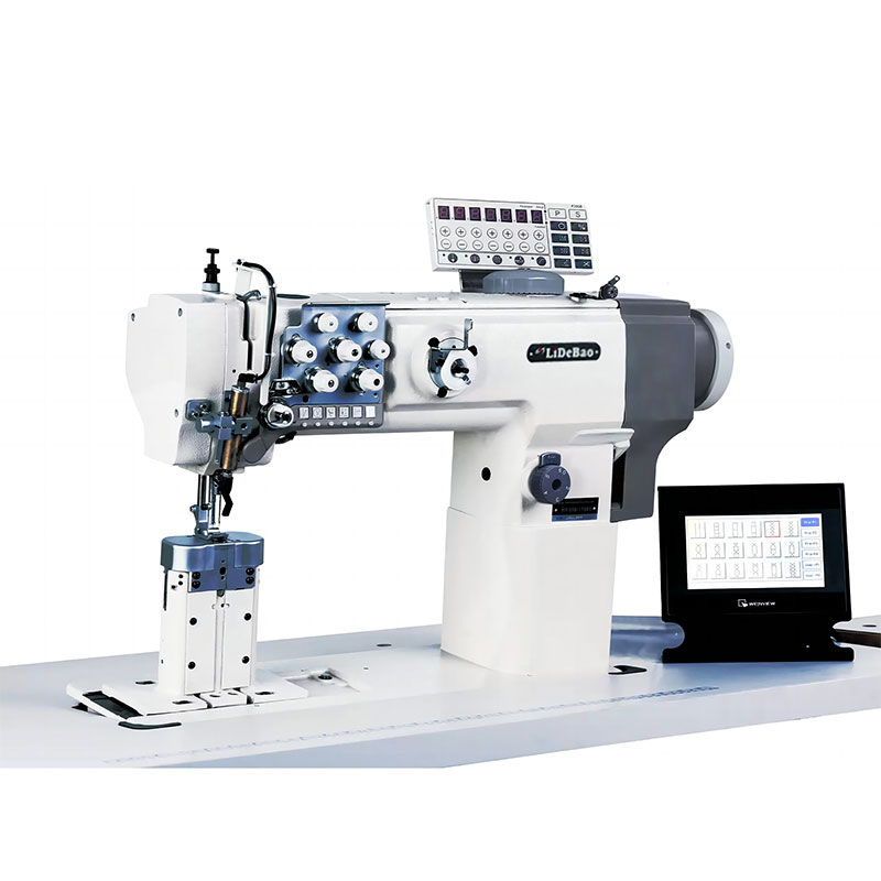 Máquina de coser de patrón de cama de doble aguja doble computarizada