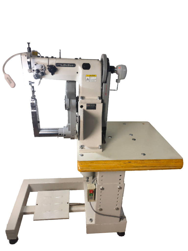 Máquina de coser con brazo giratorio en forma de U de doble aguja